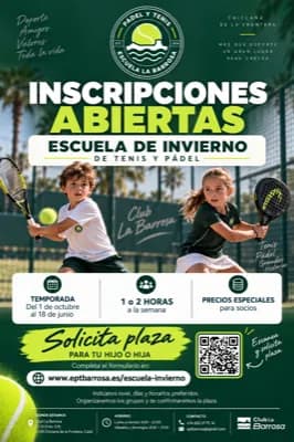Cartel de la Escuela de Pádel y Tenis de Invierno